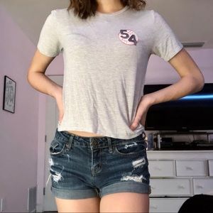 Abercrombie & Fitch Striped Cropped Tee XS